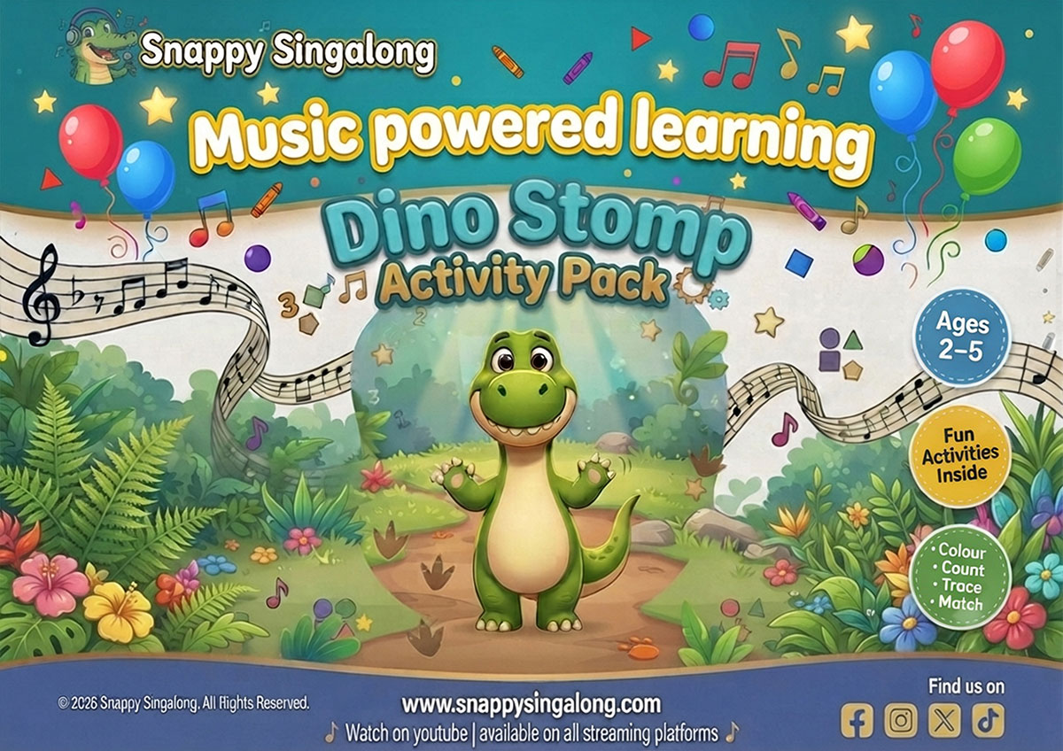Snappy Singalong activity pack Dino Stomp